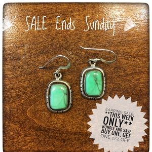 Green semi-precious stone earrings